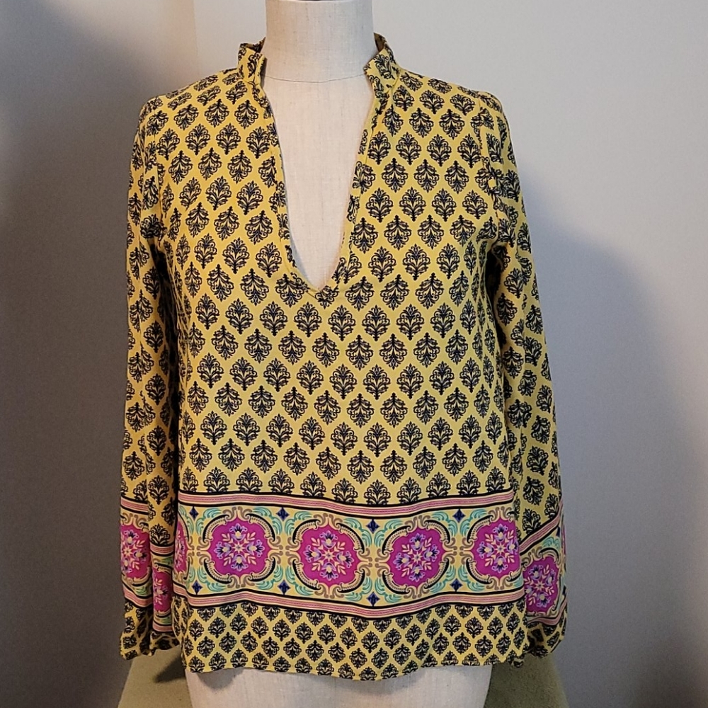 Sage Bohemian Print Top